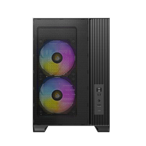 Antec Flux M Micro ATX/ITX, TG side, 5 slots, 2x3.5',2x2.5', 6x120mm fans incl ARGB, 360mm rad, GPUâ¤405mm, CPUâ¤175mm, USB-C. Compact MicroATX Case