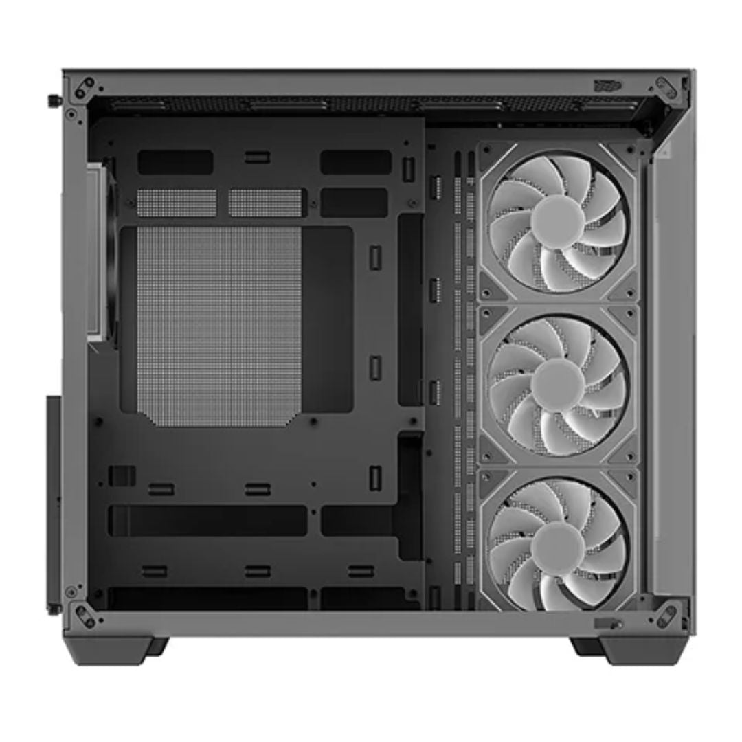 DeepCool CG530 4F ATX Case, Tempered Glass, 4 Pre-Instaled Fans, USB3.0×2、Gen2 Type-C x1、Audio/Mic×1, Cable, Supports Rear Connector