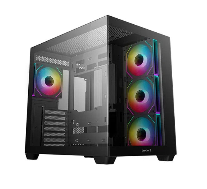 DeepCool CG530 4F ATX Case, Tempered Glass, 4 Pre-Instaled Fans, USB3.0Ã2ãGen2 Type-C x1ãAudio/MicÃ1, Cable, Supports Rear Connector