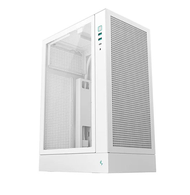 DeepCool CH170 PLUS WH Vertical Micro-ATX Compact Case, USB3.0Ã2, Gen2 Type-C x1, Audio/MicÃ1