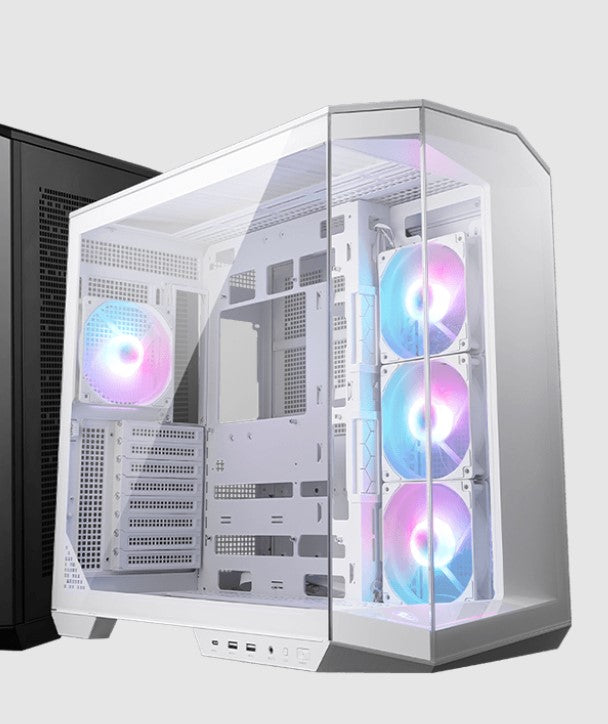 MSI MAG PANO 100R PZ WHITE Micro ATX Case, 2 x USB 5Gbps , 1x USB C 20Gbps, 1 x Audio-Out / Mic,, 3x 2.5', 2x 3.5', Micro ATX / Mini ITX
