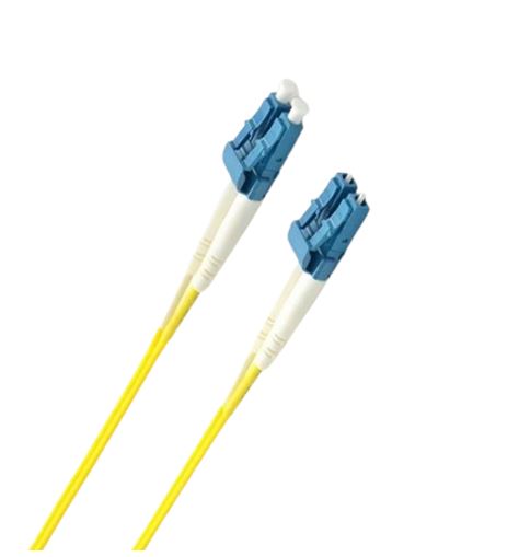 8ware 2m LC-LC OS2 Single Mode Dual-Core Fibre / Fiber Optic Cable UPC Duplex Armoured Low Smoke Zero Halogen (LSZH) Jacket Yellow