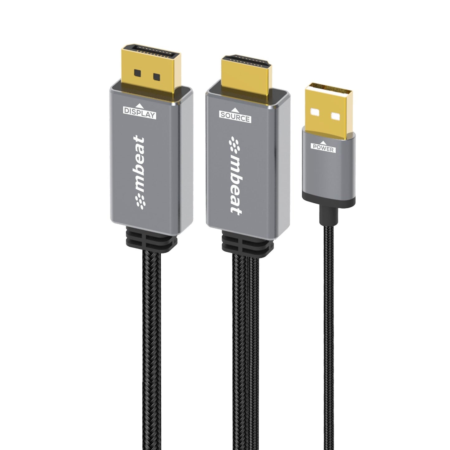 mbeat® Tough Link 1.8m HDMI to DisplayPort Cable with USB Power 4K@60Hz (3840Ã2160), 1440p@120Hz, 1080p@120Hz Package Weight: 150g