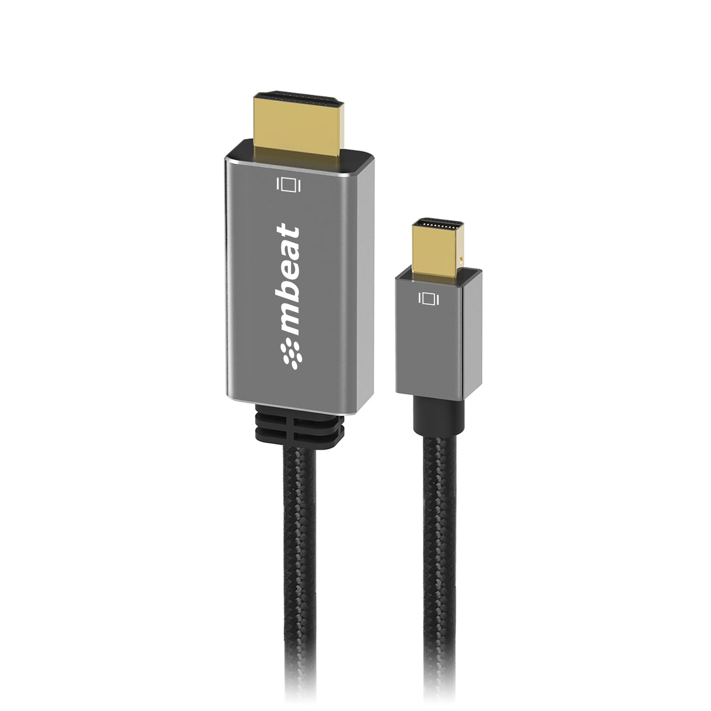 mbeat 'Tough Link' 1.8m Mini DisplayPort to HDMI Cable - Space Grey Package Weight: 100g HDMI Cable Mini Displayport Package Weight: 100g