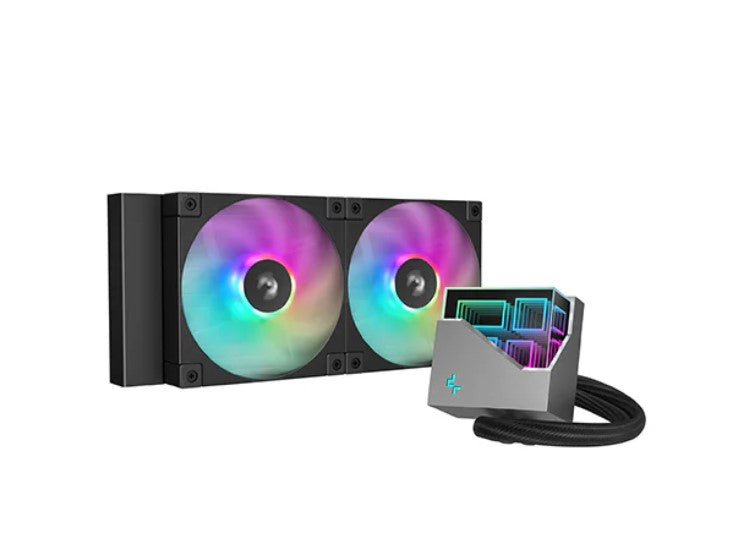 DeepCool LT240 A-RGB High-performance Liquid CPU Cooler 240mm, 2x FD12 ARGB Fans, Hydro Bearing Intel LGA1700/1200/1151/1150/1155 AMDAM5/AM4