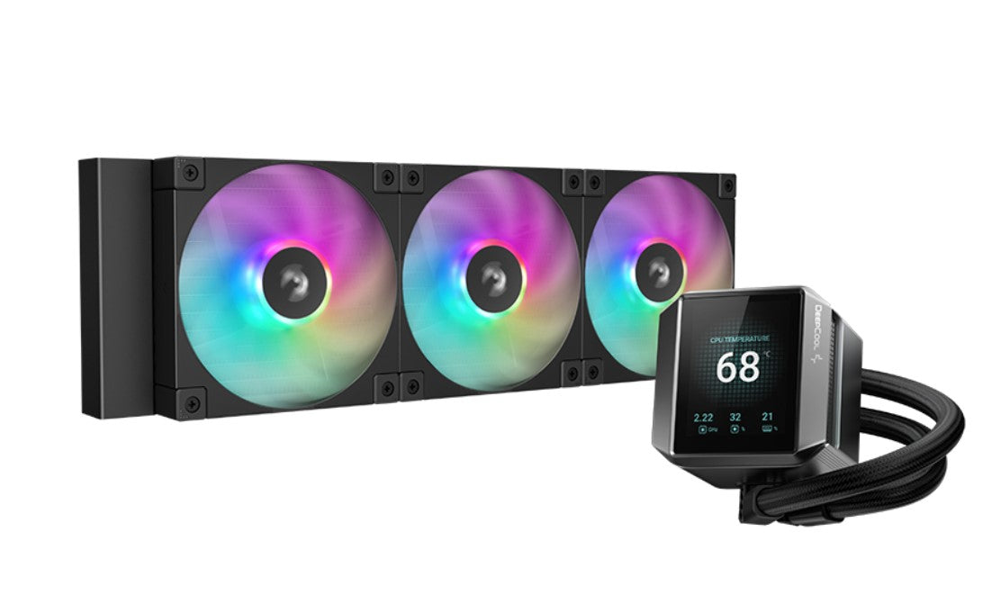 DeepCool MYSTIQUE 360 A-RGB High-Performance Liquid Coolers, 5th Gen Pump 360mm Radiator, 2.8' 640x480 TFT Screen