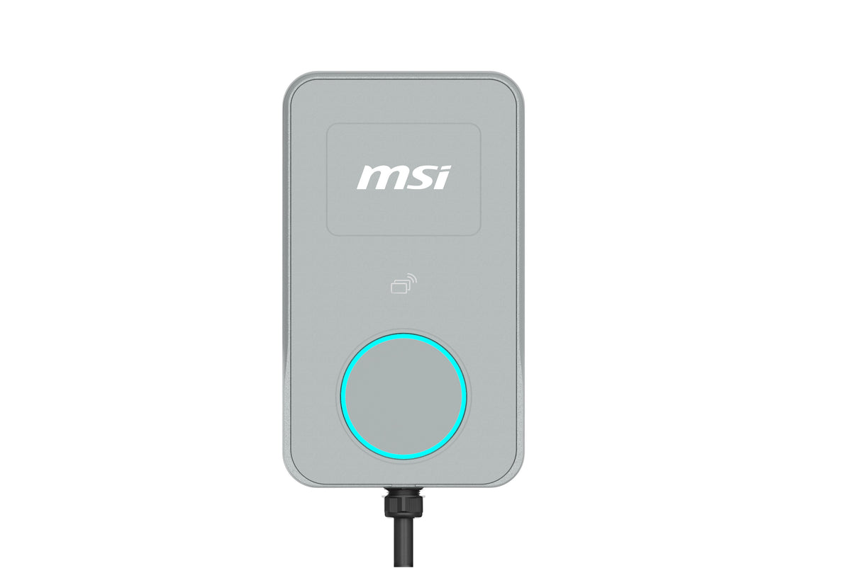 MSI Eco Life Home 22kW (Gray), 22kW 3-phase 380â415V 32A; 7/11kW 1-phase; OCPP2.0.1; IP65/IK08; 5in display; WiFi; app; RFID opt