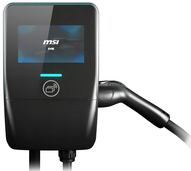 MSI Smart EV Charger EV Premium, Single Phase 32A, 7.4KW ,5M Type 2 Charging gun, 7' IPS, IP55 (Charger) / IP67 (charging gun)