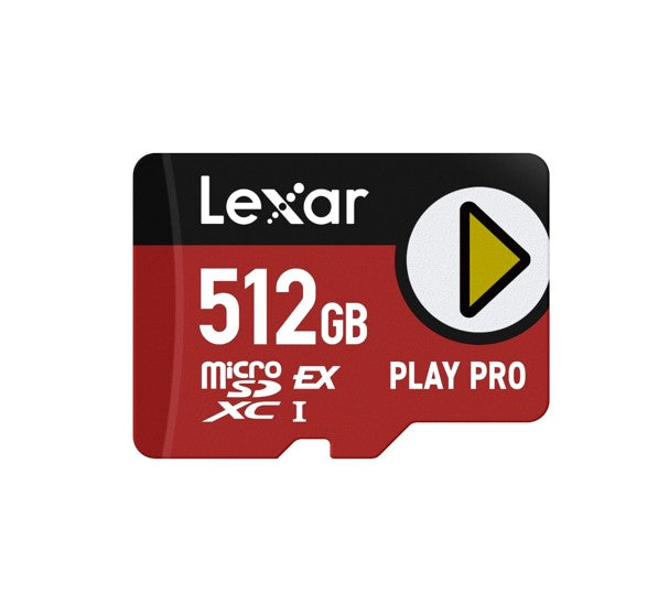 Lexar PLAY PRO microSDXC⢠Express Card 512GB, microSDXC, high performance, microSD Express, up to 900MB/s read and 600MB/s write