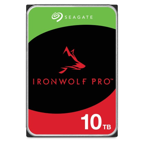 Seagate 10TB 3.5' IronWolf Pro NAS SATA Hard Drive (ST10000NT001) -5-year limited warranty -6Gb/s Connector - CMR Recording Technology