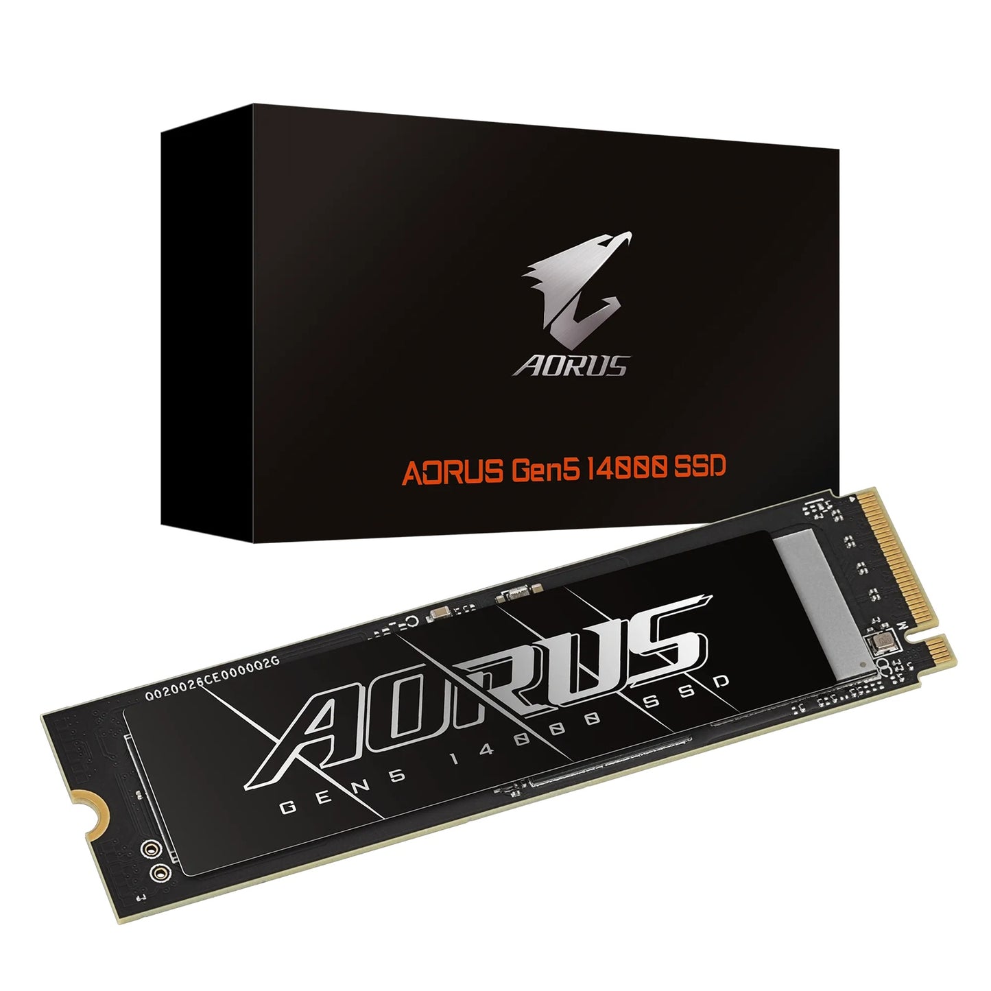 Gigabyte AORUS Gen5 14000 SSD 2TB PCIe5x4 NVMe2.0 M.2 3D TLC LPDDR4 4GB 14500/12700MB/s 80Ã22Ã3.5mm MTBF1.6M 11.5W 5yr/1400TBW