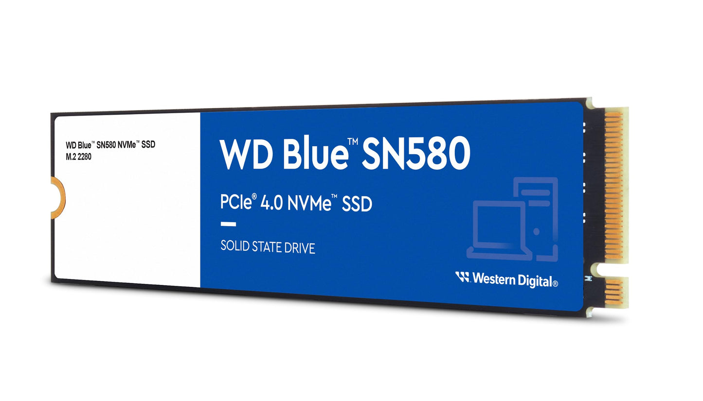Western Digital WDS500G3B0E Blue SN580 NVMe™ SSD 500GB M.2 2280 PCIe Gen4 x4 5-Year Limited Warranty