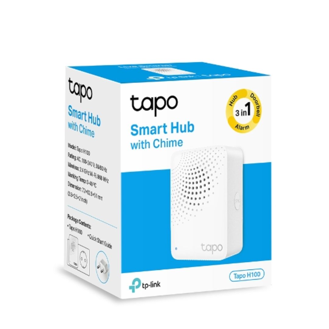 TP-Link Tapo Smart IoT Hub with Chime, Whole-Home Coverage, Low-Power Wireless Protocol , Smart Alarm, Smart Doorbell (Tapo H100ï¼