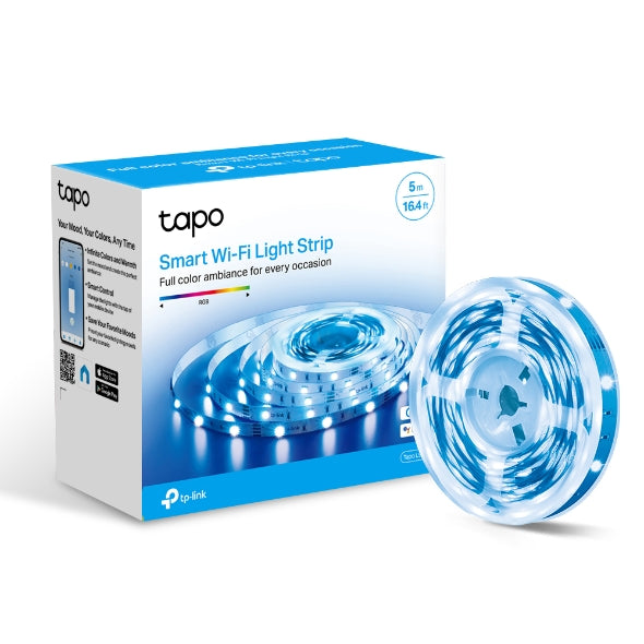 TP-Link Tapo L900-5 Smart Wi-Fi Light Strip, Flexible Length, 3M Adhesive, Energy Saving, Voice Control, No Hub Required, 5000Ã10Ã1.6 mm