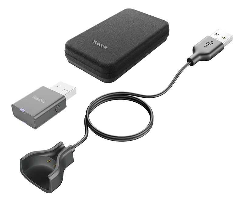 Yealink Portable Accessory Kit for WH63/67, Carry Case, Charging Cable, WDD60 DECT Dongle, Make DECT Headset Your Hybrid Work Booster