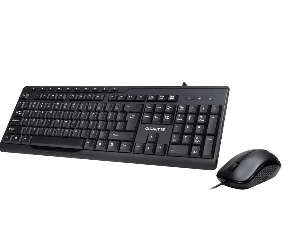 (LS) Gigabyte KM6300 USB Wired Keyboard & Mouse Combo multimedia controls 1000dpi Adjustable Portable slim receiver Stylish design comfort