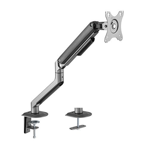Brateck Single Monitor Economical Spring-Assisted Monitor Arm Fit Most 17'-32' Monitors, Up to 9kg per screen VESA 75x75/100x100 Space Grey (LS)