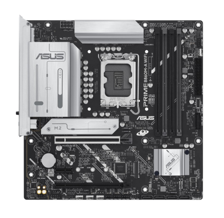 ASUS PRIME B860M-A WIFI-CSM Micro-ATX Motherboard 256GB, 4x DDR5, 1 x PCIe 5.0, 2 x M.2 slots, 4 x SATA, WiFi 6E, 1 x HDMI, 2 x DP