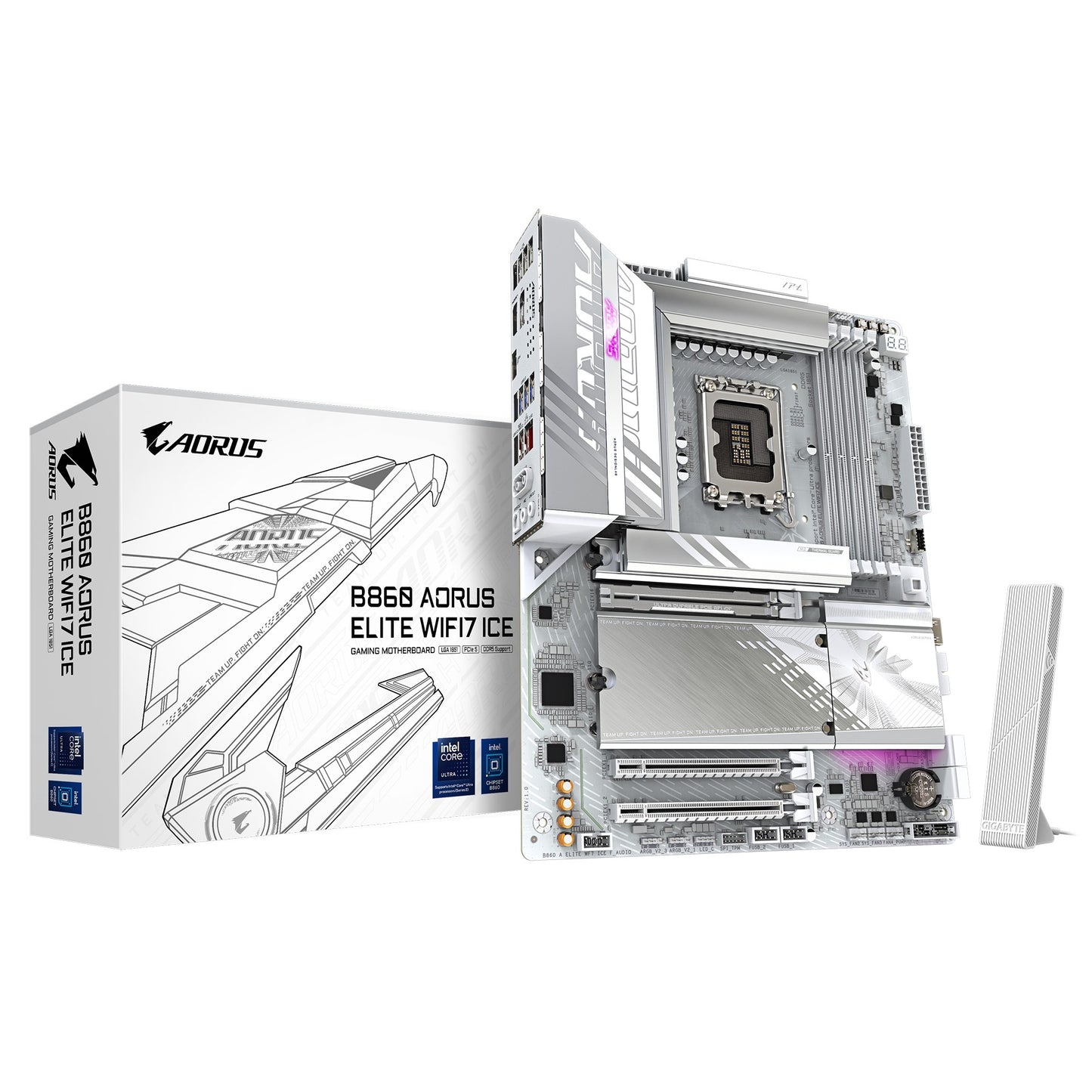 (LS) Gigabyte M/B B860 A ELITE WF7 ICE 1.0, Intel ® B860, 4 x DDR5 up to 256 GB, 2x HDMI, 3 x PCI Express x16, 3 x M.2, 4 x SATA, 6 x USB 3.2