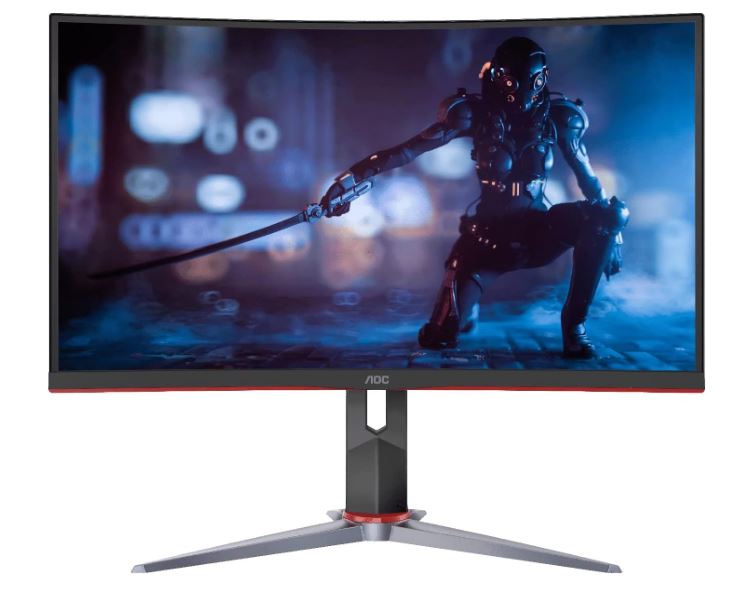 AOC 27' Super Curved 1000R, QHD 2560 x 1440 165hz, VA, Free-Sync Premium, 1ms, HDR10, DP, HDMI, HAS, Flicker Free, Low Blue, VESA 100 Monitor (LS)