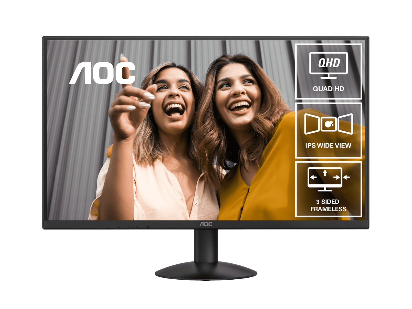 AOC 27' IPS Q27B30E: 2560Ã1440 @ 75Hz, 4ms GtG, 300 nits brightness, sRGB 118%, HDMI 1.4 & DP 1.4, tilt stand, 100mm VESA, 20W power use