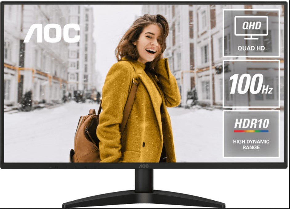 AOC 27' Q27B36 27' IPS QHD 2560x1440, 4ms, 350cd/m2, 100Hz, HDR10, IPS, Adaptive Sync, DP, HDMI, VESA 100x100mm