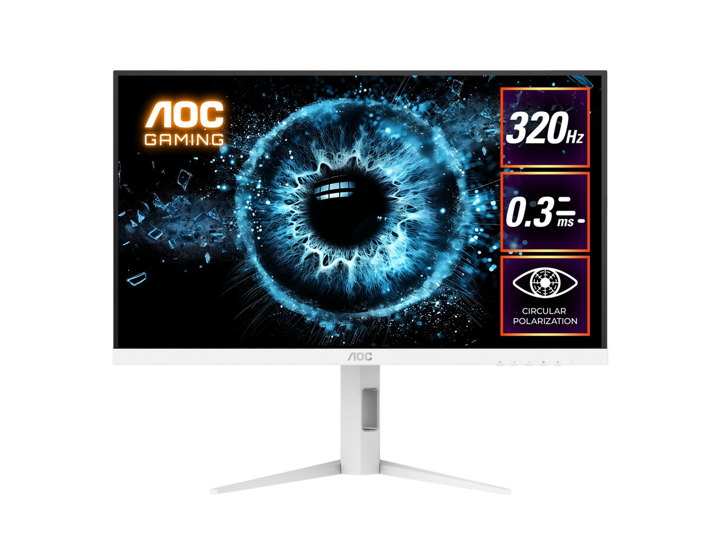 AOC 27' Fast IPS Q27G4SL/WS: 2560Ã1440 @ 320Hz, 1ms GtG, 350 nits, HDR 450 nits, sRGB 125%, DP 1.4, HDMI 2.1, ergonomic stand, VESA 100mm