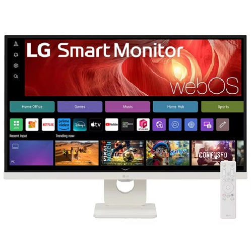 LG 27' 4K UHD IPS Smart Monitor: 3840Ã2160 (4K UHD), 5â¯ms response time, 60Hz refresh, ~350ânit brightness, USBâC, height/tilt pivot stand