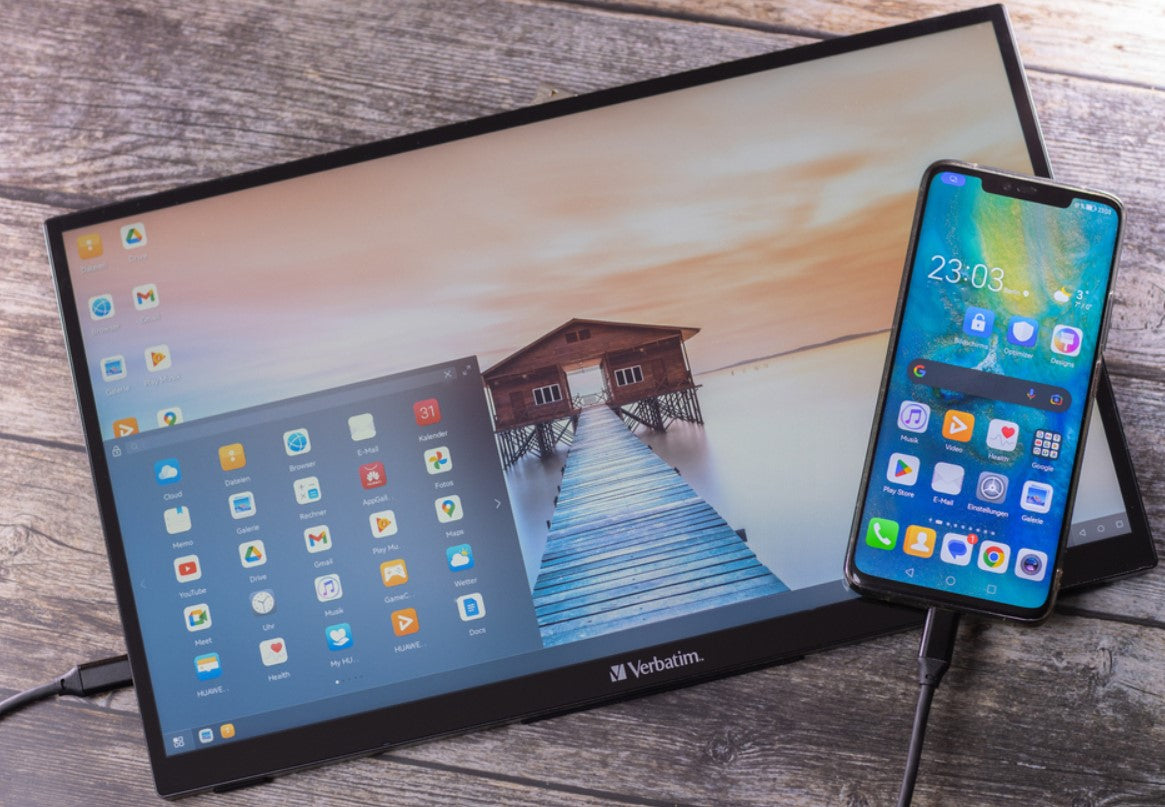 Verbatim 15.6' IPS Touch Montior Full HD 1920 x 1080 USB-C Powered Business Mobile Portable Monitor - Tilt, Speaker, Earphone, VESA 50mm x 50mm