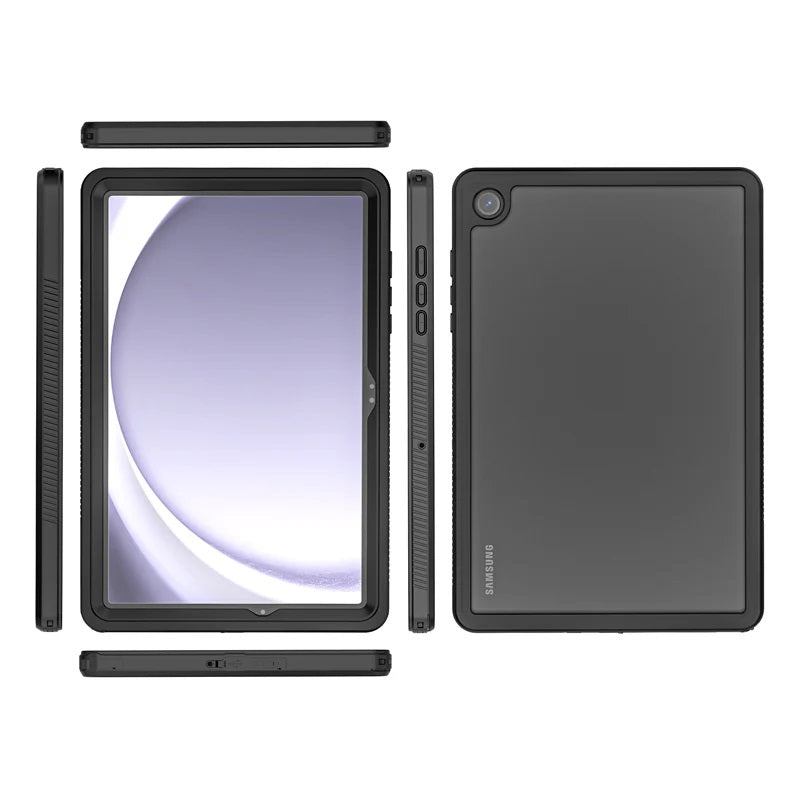 Generic Samsung Galaxy Tab A9+ WaterProof Case Black - Support Smart Control Keyboard, 360° Rotation, DustProof, SnowProof, ShockProof, IP68, Durable