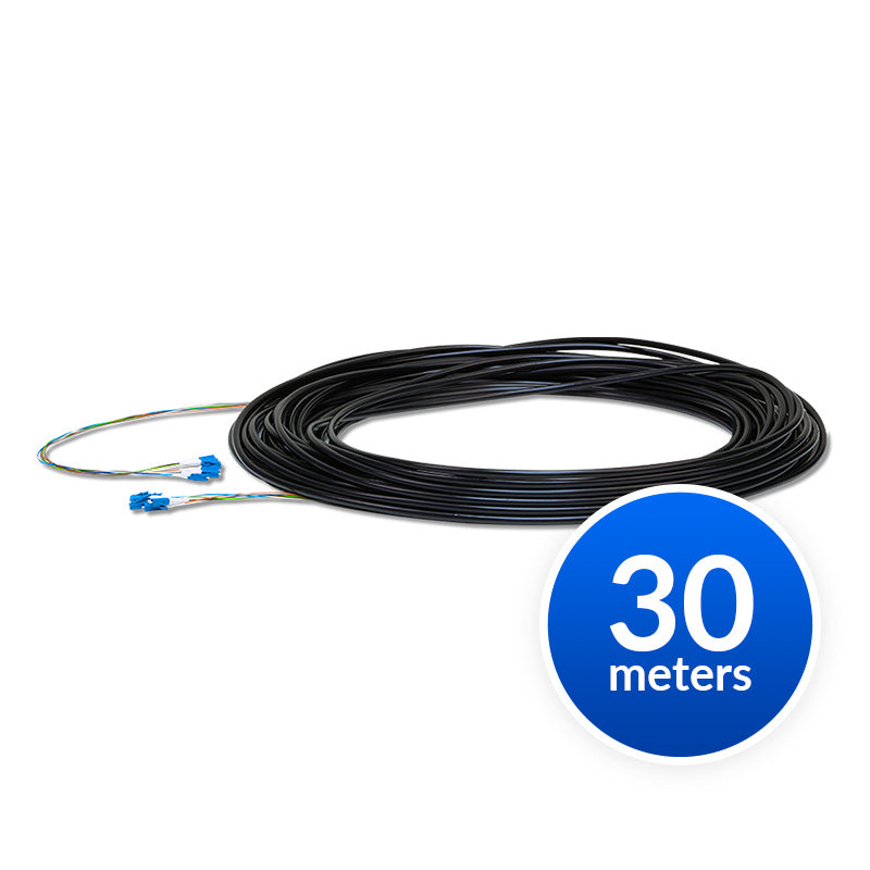 Ubiquiti Single-Mode Lightweight Fiber Cable, Lenth 30m, Outdoor Jacket, Kevlar Yarn For Added Tensile Strength, Weatherproof Tape,