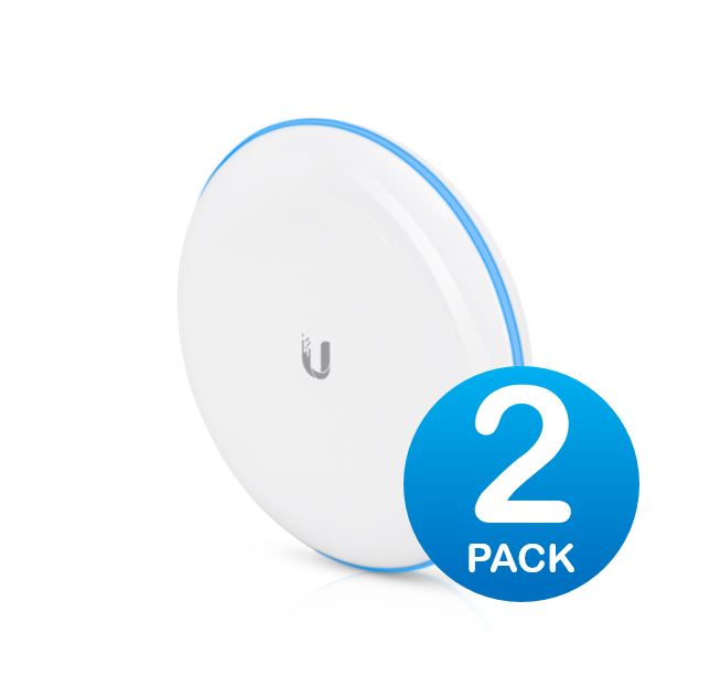 Ubiquiti UniFi Building-to-Building Bridge - 60GHz 1.7Gbps Link - Complete PtP Link, Built-in LED alignment indicators, Sold as 2 Pack, 2Yr Warr