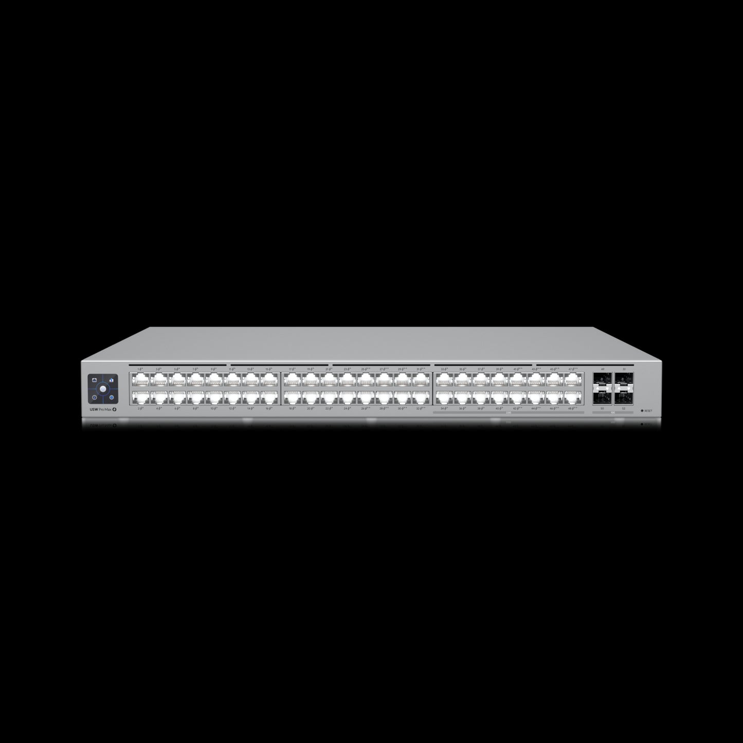 Ubiquiti UniFi Network, Switch, 48-Port, POE 720W, (16) 2.5 GbE ports, 8 PoE+, 8 PoE++, (4) 10G SFP+ Ports, Layer3, Rack Mount, 2Yr Warr