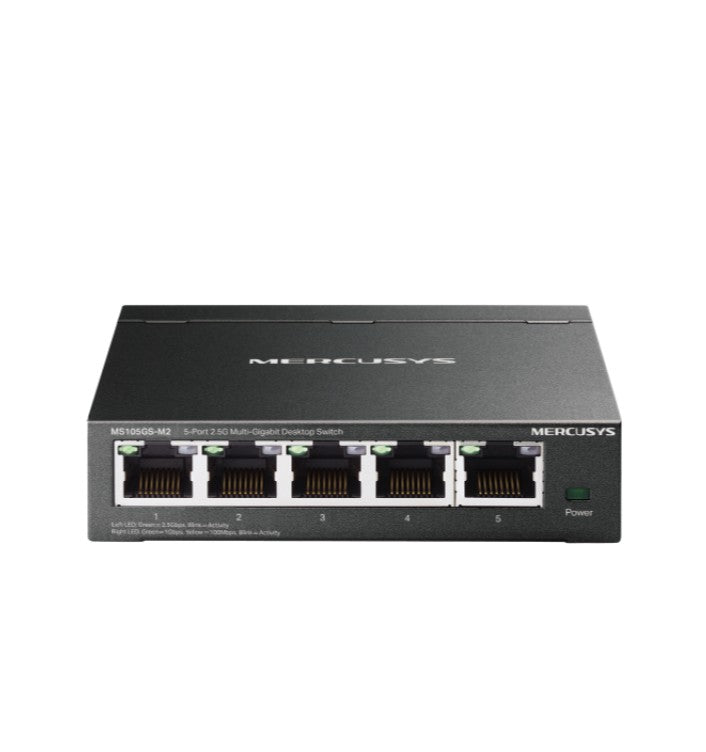 Mercusys MS105GS-M2 5-port 2.5G Multi-Gigabit Desktop Switch, 5Ã 2.5G RJ45 Ports