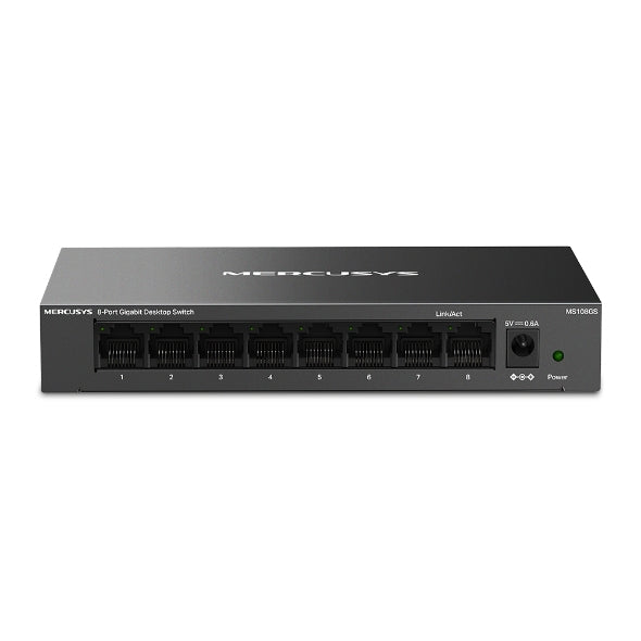Mercusys MS108GS 8-Port Gigabit Desktop Switch, 8Ã10/100/1000 Mbps RJ45 port Supporting Auto-MDI/MDIX