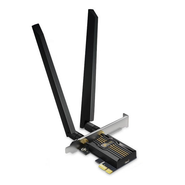 TP-Link Archer TBE552E BE9300 Wi-Fi 7 Bluetooth 5.4 PCIe Adapter, 5760 Mbps at 6 GHz + 2880 Mbps at 5 GHz + 688 Mbps at 2.4 GHz, 2Ã High Gain Tri-Band
