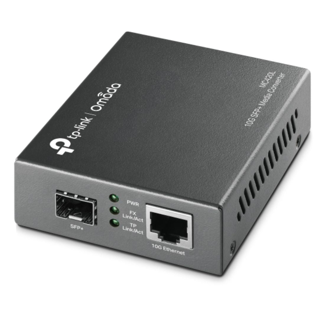 TP-Link MC420L Omada 10G Multi-Gigabit SFP Media Converter, 1Ã 1G/2.5G/5G/10Gbps Auto-Negotiation RJ45 ports supporting Auto-MDI/MDIX