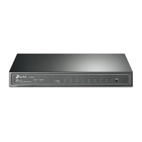 TP-Link SG2008 JetStream 8-Port Gigabit Smart Switch PORT: 8Ã Gigabit RJ45 Ports: Desktop Steel Case, Static Routing,Omada