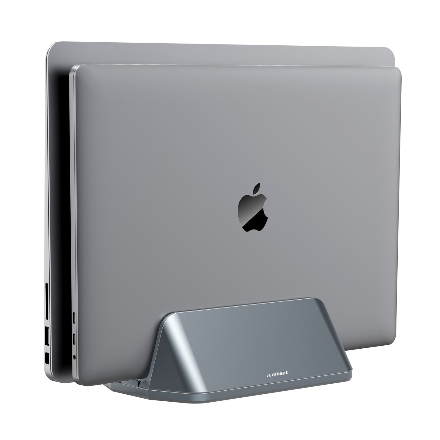 mbeat® Stage S5 Adjustable Dual Bay Tablet, Laptop and MacBook Vertical Stand Declutter and Organise Dual Adjustable Bays Material: Aluminium alloy,