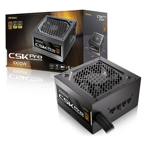 Antec CSK1000 PRO Sem-Modular ATX 3.1, PCI-E 5.1 for 4090, 5090 & 7900, 9070 High Quality Jap Capacitors, Performance and Reliability, PSU