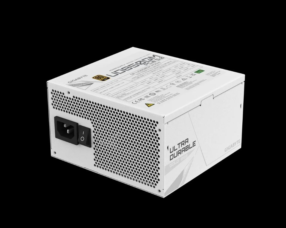 Gigabyte UD850GM PG5 850W White ATX PSU Power Supply 80 PLUS GOLD Fan Type 120mm Hydraulic Bearing(HYB)fan >100,000 hours