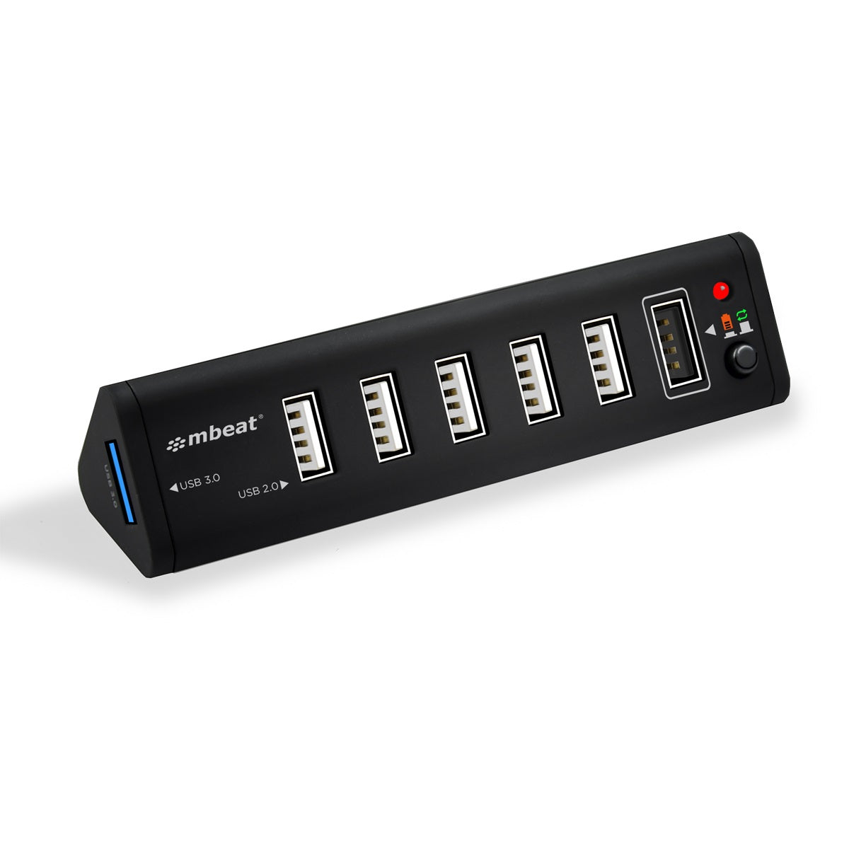 mbeat® 7-Port USB 3.0 & USB 2.0 Hub with 2.1A Smart Charging Function - Data Transfer Rate: USB 3.0 up to 5Gbps, USB 2.0 up to 480Mbps Weight: 250g
