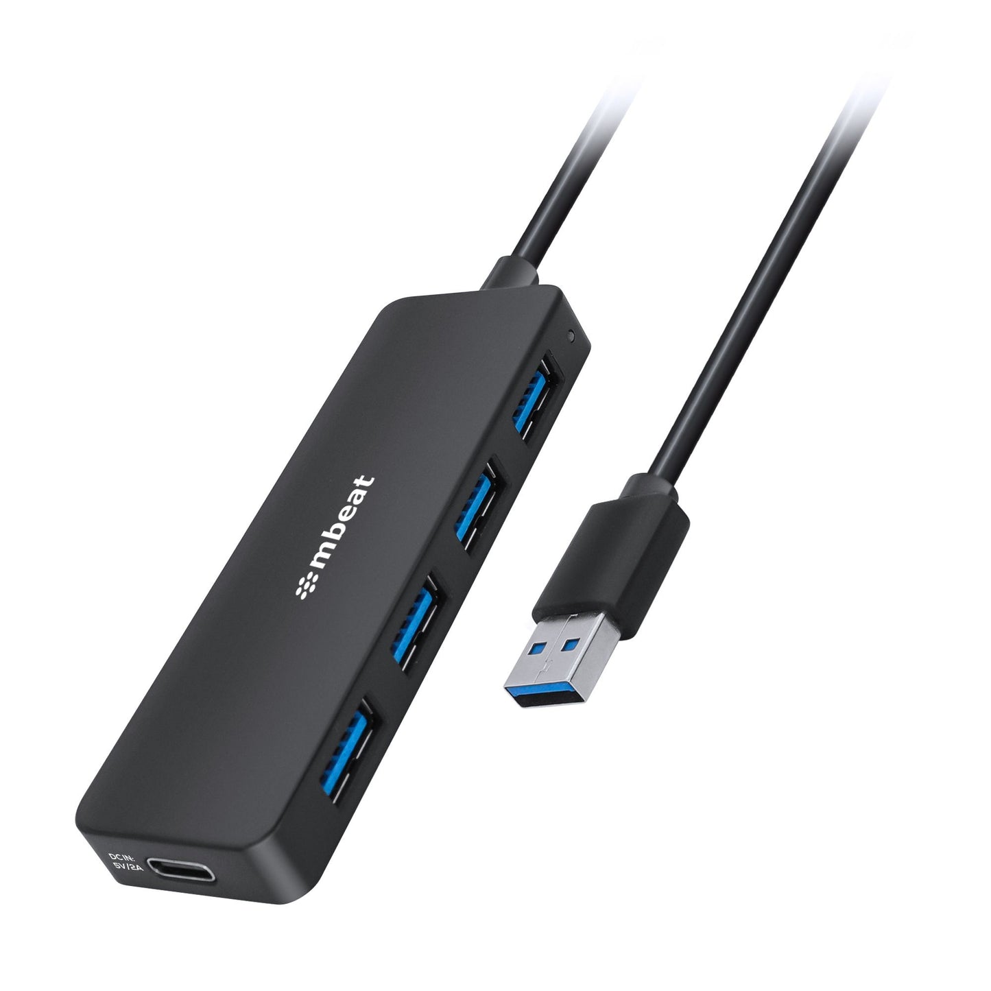 mbeat 4-Port USB 3.0 Hub with USB-C DC Port Compact and Portable Design Expandable Connectivity Data Transfer Speed: 5Gbps Weight: 32g