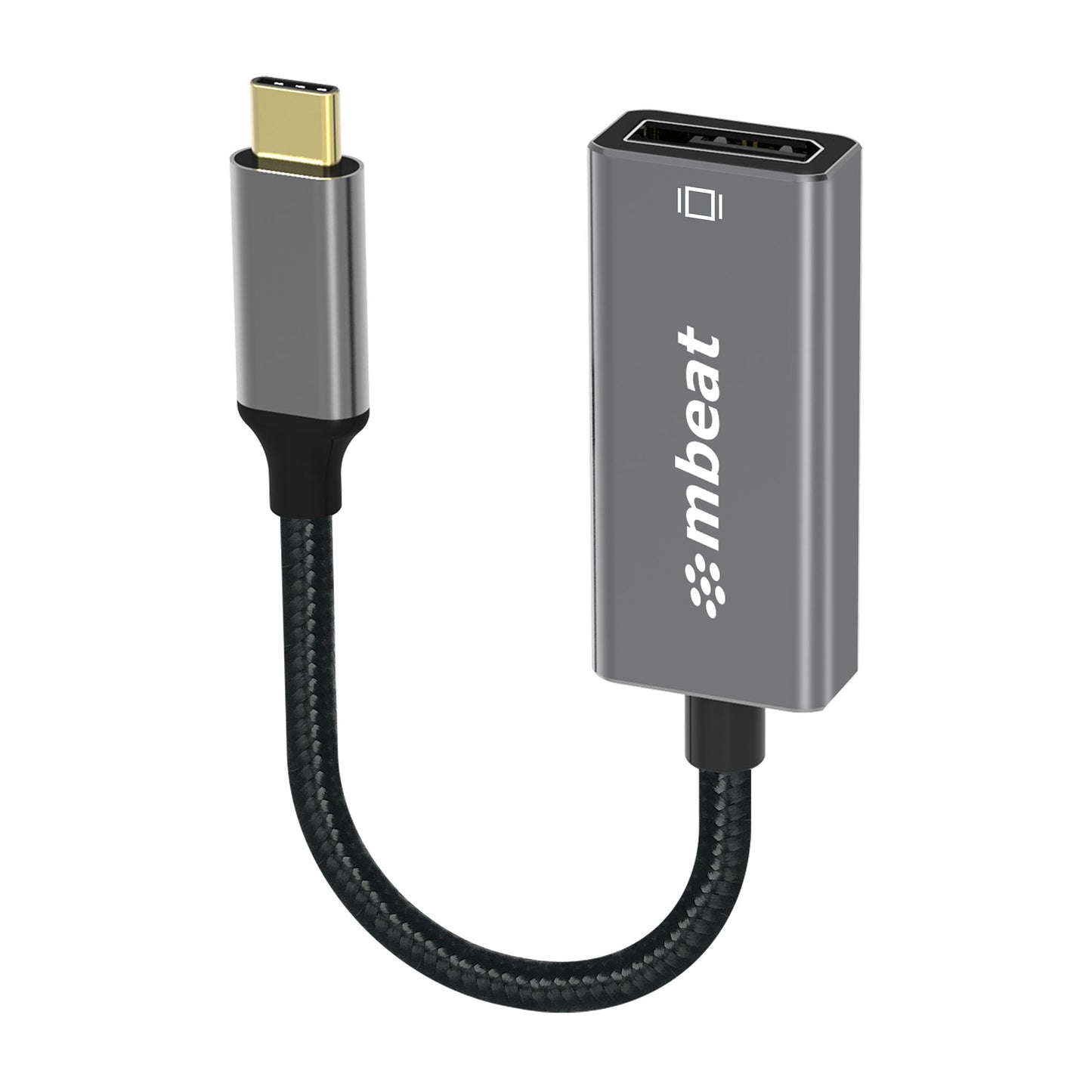 mbeat Elite USB-C to Display Port Adapter -Converts USB-C to DisplayPort female port, 4K@60Hz (3840×2160), 15cm - Space Grey Weight: 30g