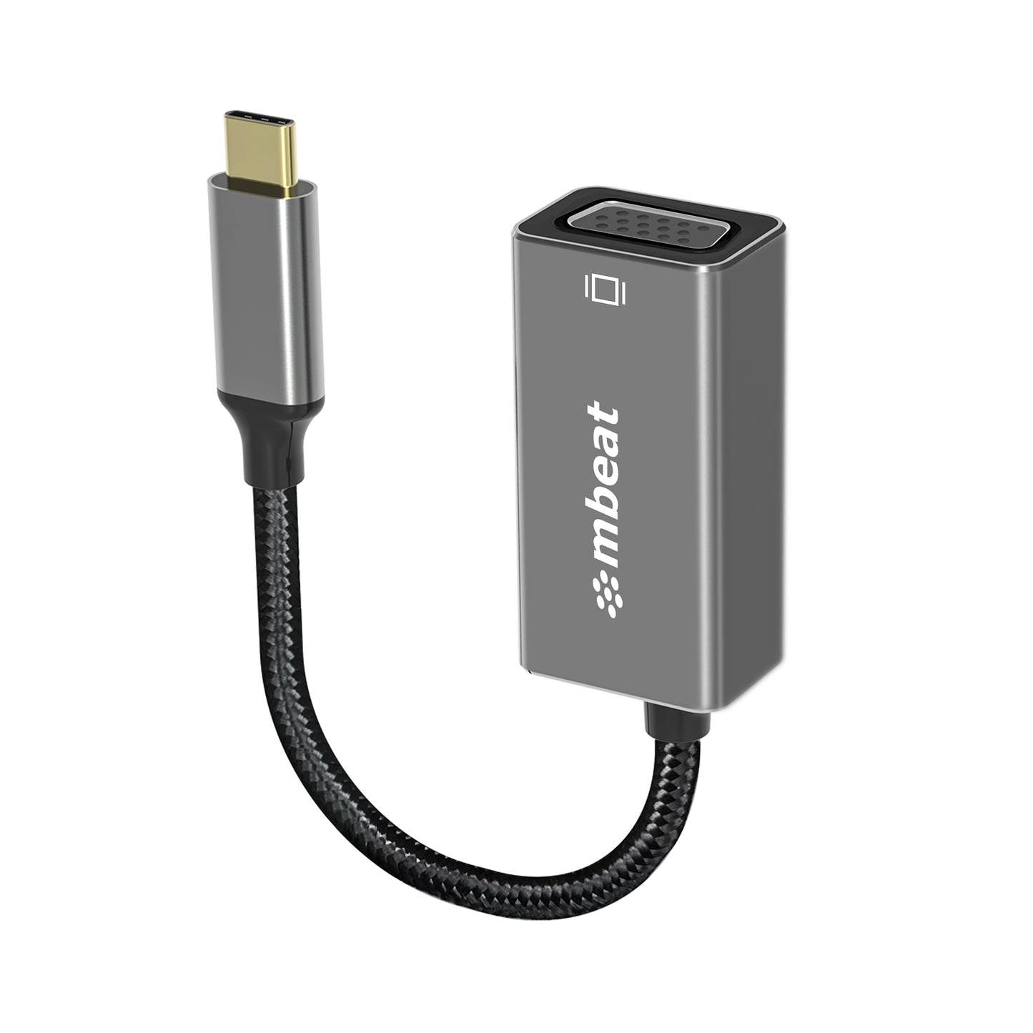 mbeat® Elite USB-C to VGA Adapter - Coverts USB-C to VGA Female Port, Supports up to1920Ã1080@60Hz - Space Grey Weight: 30g (LS)