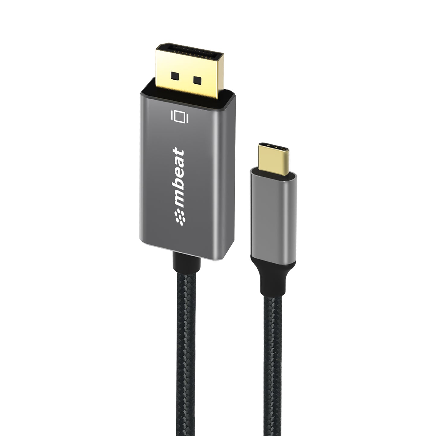 mbeat® Tough Link 1.8m 4K USB-C to Display Port Cable - Converts USB-C to DisplayPort,4K@60Hz (3840Ã2160), Gold Plated, Aluminium, Nylon Braided Cable