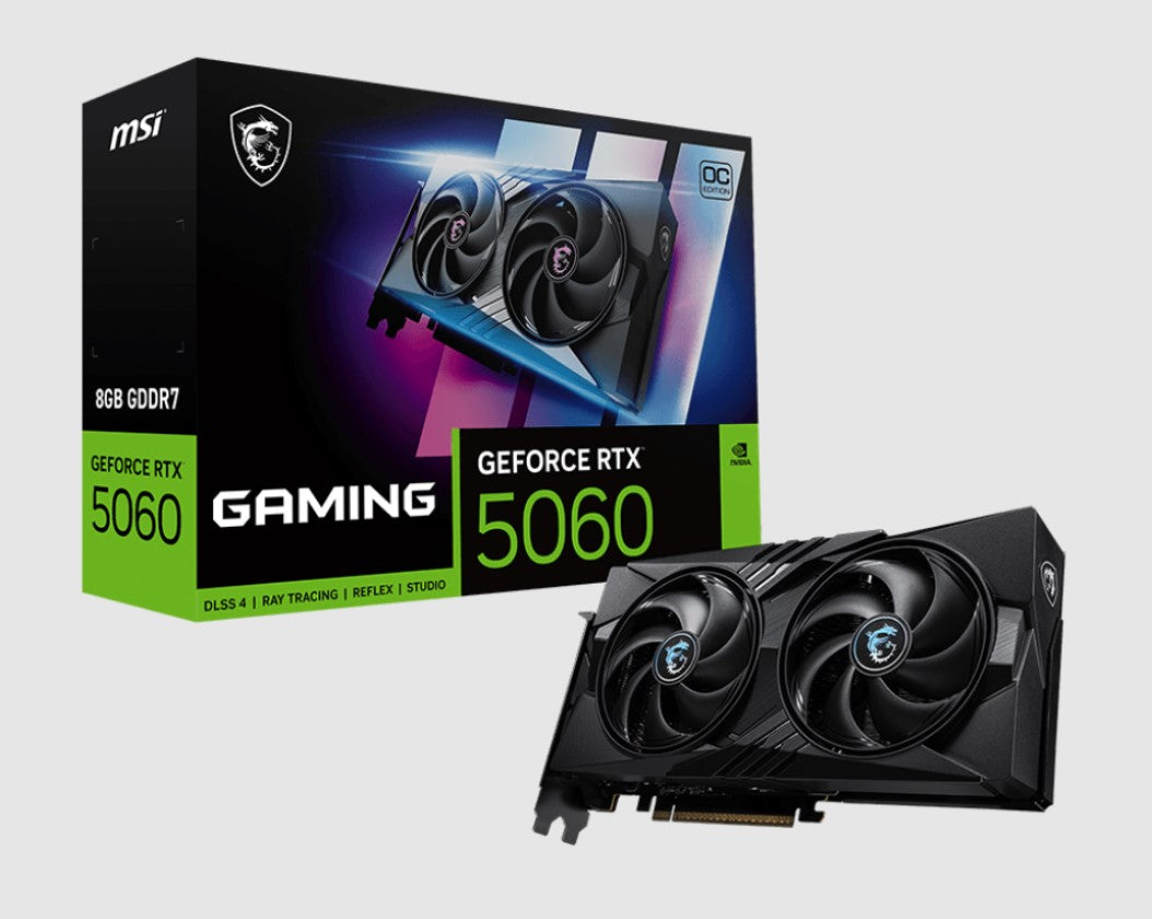 MSI nVidia GeForce RTX 5060 8G GAMING OC, PCI Express® Gen 5 x16, Boost: 2625 MHz, CUDA 3840 Units, 8GB GDDR7, . HDMI⢠x 1