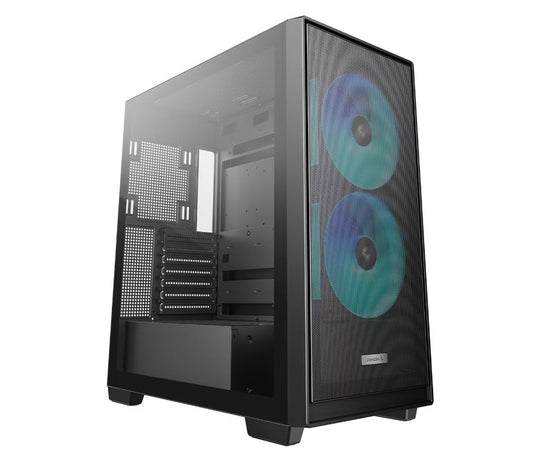 DeepCool CG580 MESH 2F High Airflow Dual Chamber ATX Case, 2 Pre-Installed Fans, USB3.0Ã2/Gen2 Type-CÃ1/Audio&MicÃ1