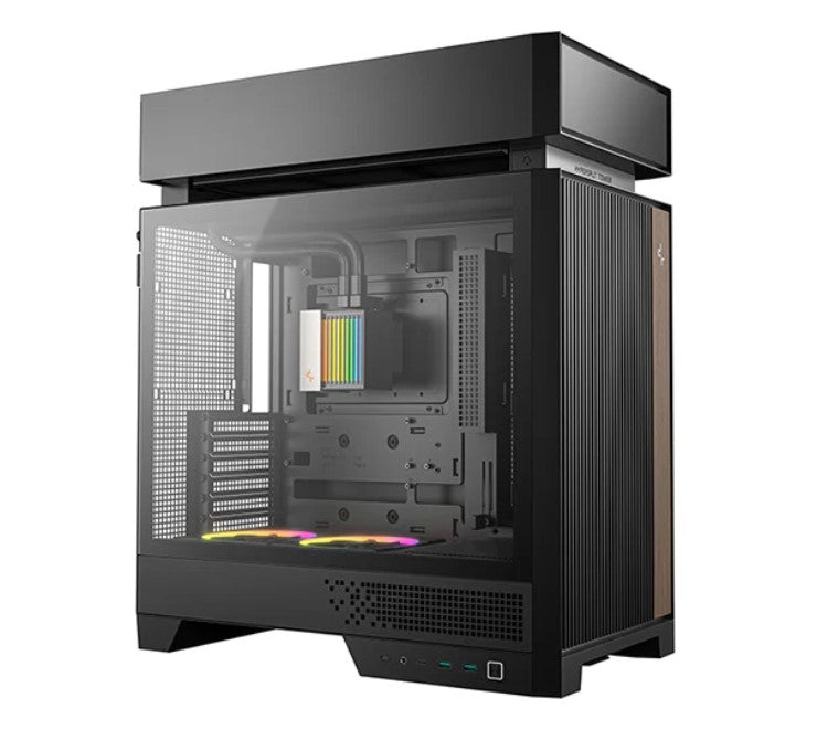 DeepCool CL6600 Innovative Compartmentalised ATX Case, Pre-installed 360mm Liquid Cooler, Up To 388mm GPUs, BTF, 7 Expansion Slots