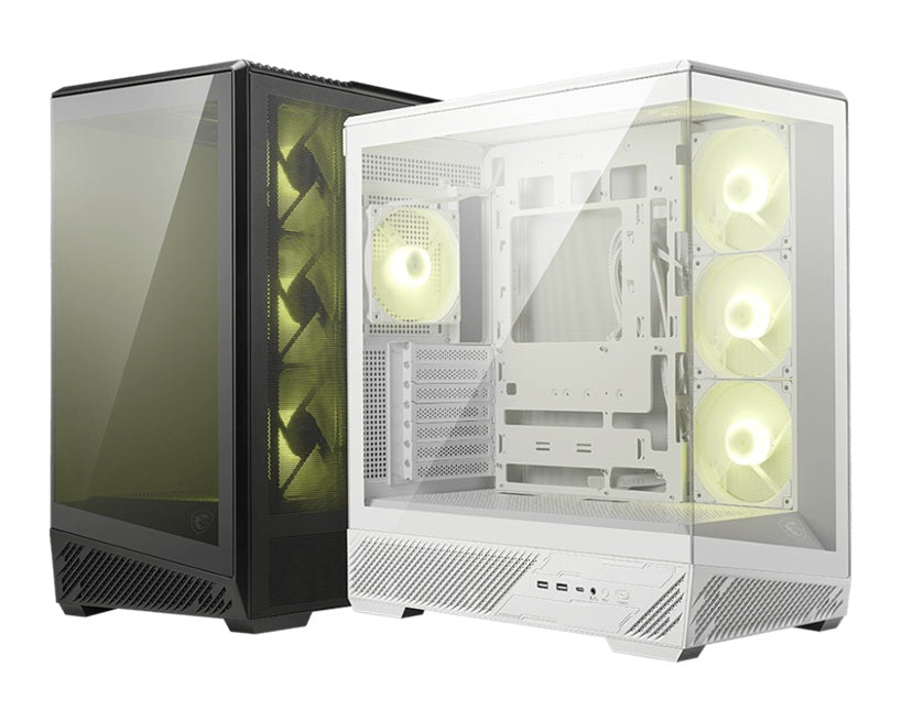 MSI MAG PANO 130R PZ -WHITE â ATX/mATX/ITX, 400mm GPU, 165mm CPU, 7 slots, 6Ã120mm, 360 rad top/side, 2ÃUSB-A, 1ÃUSB-C 20Gbps, 460Ã232Ã490mm, 8.37kg